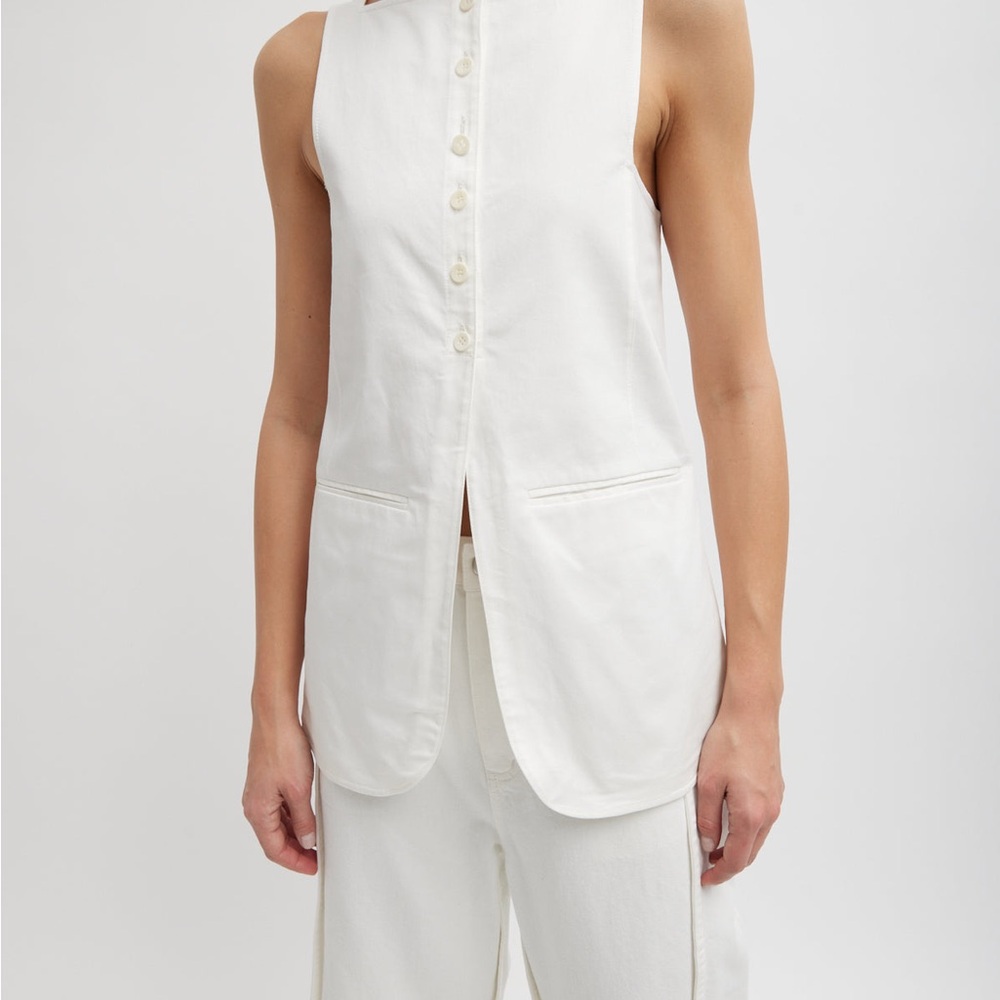 Tibi Chine Slit Front Sleeveless Tunic